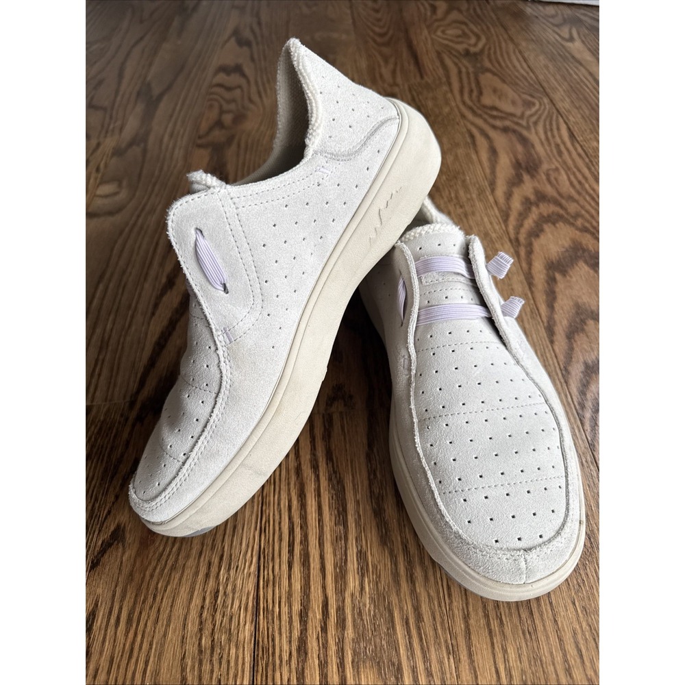 Stio Cotter Summer Low Womens 9.5 Suede Slip On Sneakers Cream